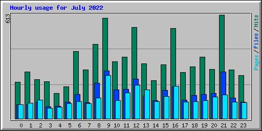 Hourly usage for July 2022